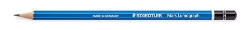 Staedtler Mars Lumograph Pre-Sharpened Writing and Art Drawing Pencils, H Lead, Box of 12, 100-H - SHOP NO2CO2