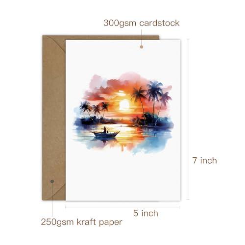 25 Watercolor Landscape Greeting Cards All Occasion Blank Note Cards with Envelopes (Landscape 5x5) - SHOP NO2CO2