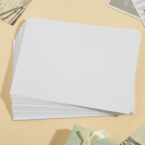 50 Pack Blank Cards Folded Cardstock Thank You Blank Greeting Cards for Invitations, Wedding, Greeting Cards, All Occasion DIY, 4x6 Folded Cards White - SHOP NO2CO2