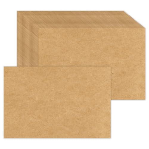 4 x 6 Blank Kraft Cards (Set of 100) - Thick, Heavy Card Stock for Post Cards, Photo Paper Invitations, Greeting, Note, Thank You, Index Cards - Plain for Writing, Stamping, Printing, Art, DIY Making - SHOP NO2CO2