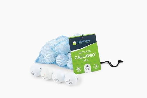 Clean Green Golf Balls 16 Pack of Recycled and Used Callaway Golf Balls for Men - Good Condition Used Golf Balls - SHOP NO2CO2