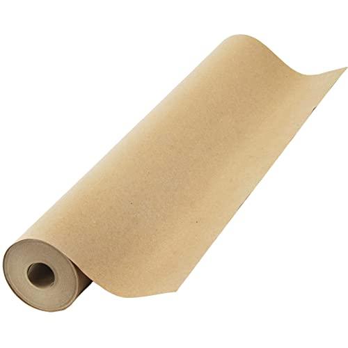 Brown Kraft Paper Roll 17.75” x 1200” (100ft) Made in USA- Ideal for Gift Wrapping, Packing Paper for Moving, Art Craft, Shipping, Floor Covering, Table Runner, 100% Recycled Material - SHOP NO2CO2