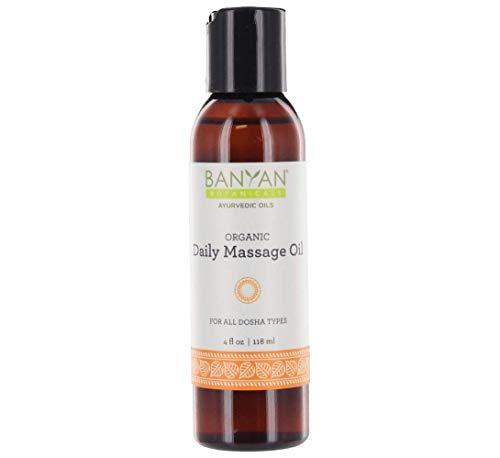 Banyan Botanicals Daily Massage Oil – Organic Ayurvedic Massage Oil – for All Skin Types & Doshas – Moisturizes, Nourishes The Tissues & Calms The Mind – 4oz. – Non GMO Sustainably Sourced Vegan - SHOP NO2CO2