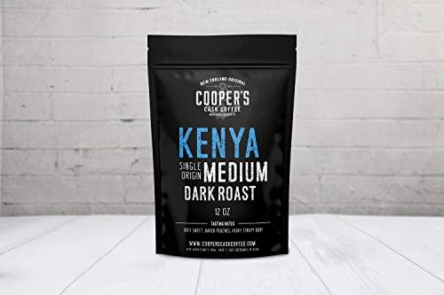 Kenya AA Medium Dark Roast Coffee Beans, Single Origin Whole Bean Coffee, Full Bodied Gourmet Coffee - 12 oz Bag - SHOP NO2CO2