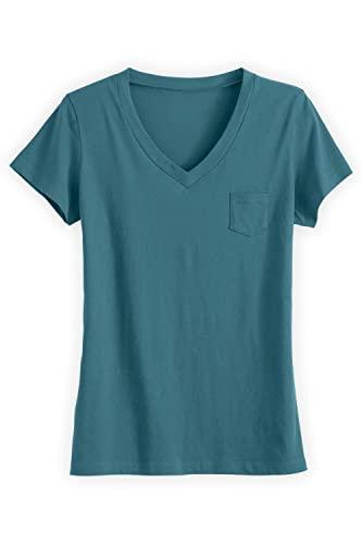 Women's 100% Organic Cotton Relaxed Pocket V-Neck T-Shirt - SHOP NO2CO2