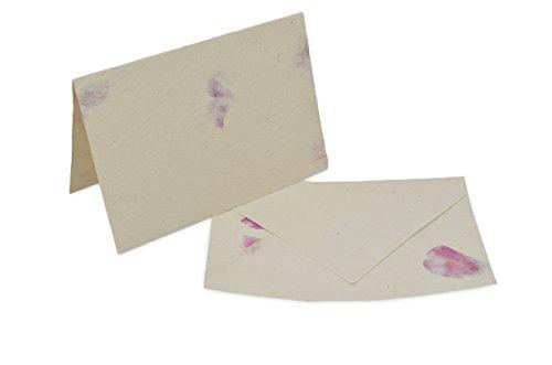 Nepali Cherish Greeting Card & Envelope Box Set with Handmade Lokta Paper from Nepal, 15 Cards (Bougainvillea) - SHOP NO2CO2