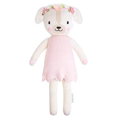 cuddle + kind Charlotte The Dog Regular 20" Hand-Knit Doll – 1 Doll = 10 Meals, Fair Trade, Heirloom Quality, Handcrafted in Peru, 100% Cotton Yarn - SHOP NO2CO2