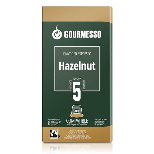 Gourmesso 100ct Hazelnut Flavored Nespresso Pods | Compatible with Nespresso Original Capsule Machines | Espresso Flavor Hazelnut | Fairtrade Certified Coffee Capsules - SHOP NO2CO2