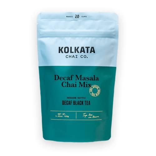 Kolkata Chai Decaf Masala Chai mix, Makes 20 cups, Premium loose leaf tea and spice blend, All Natural, 4.23 oz - SHOP NO2CO2