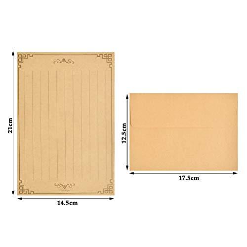 Antique Stationary Paper and Envelopes Set, 96 Sheets Vintage Stationary Papers 5"x7", 48pcs Envelopes, Old Fashion Looking Letter Sheets with Lines for Writing Printing - SHOP NO2CO2