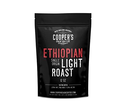 Ethiopian Bold Light Roast Coffee, Gourmet Single-Origin Coffee Beans from Ethiopia, Whole Bean, 12oz Bag - SHOP NO2CO2