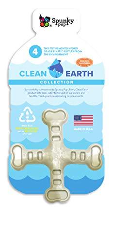 Spunky Pup Clean Earth Recycled Crossbones | Made in USA | Made from 100% Recycled Water Bottles, Gray - SHOP NO2CO2