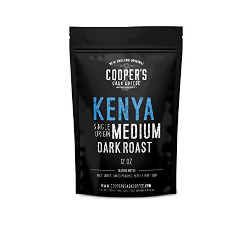 Kenya AA Medium Dark Roast Coffee Beans, Single Origin Whole Bean Coffee, Full Bodied Gourmet Coffee - 12 oz Bag - SHOP NO2CO2