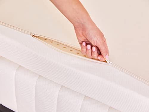 Pure Green Natural Latex Mattress Topper w/Cover - Firm - 3 Inch - Queen Size (GOTS Certified Organic) - SHOP NO2CO2