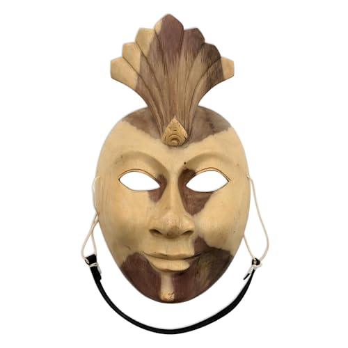 NOVICA Decorative Hibiscus Wood Mask, Beige, Janger Dancer' - SHOP NO2CO2