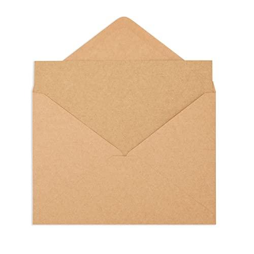 Best Paper Greetings 50 Pack Blank 5x7 Note Cards and Envelopes Set, Brown A7 Notecards for Open When Letters, Birthday, Holidays Greetings - SHOP NO2CO2