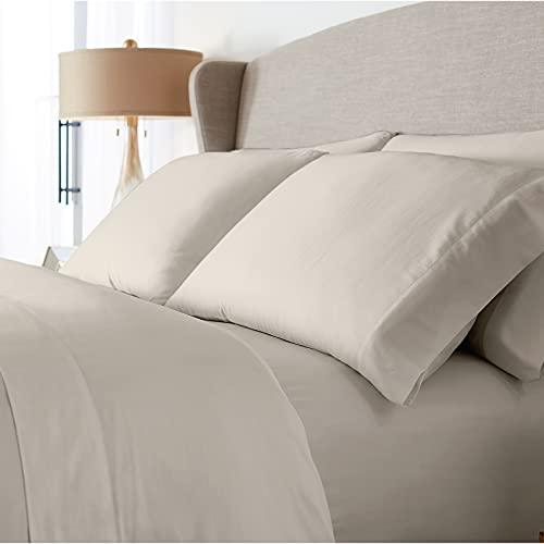 100% Organic Cotton Super-Soft Bed Sheet Set with Pillowcases, Fair Trade & GOTS Certified Cotton (Cozy Silver, Queen) - SHOP NO2CO2