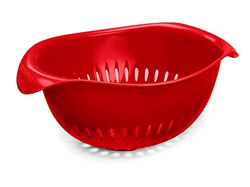 Preserve Small Colander, Made from Recycled Plastic, 1.5 Quart Capacity, Red - SHOP NO2CO2