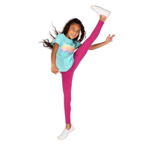 Mightly Girls' Leggings - Organic Cotton with a Touch of Stretch, Dance & Running Yoga Pants, Basic Tights for Kids,Pack of 3 - SHOP NO2CO2