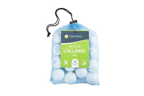 Clean Green Golf Balls 16 Pack of Recycled and Used Callaway Golf Balls for Men - Good Condition Used Golf Balls - SHOP NO2CO2