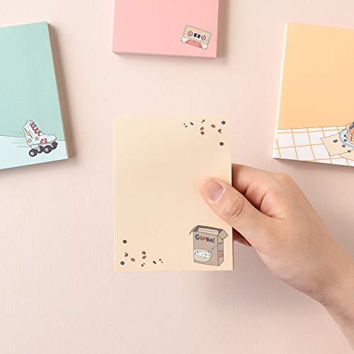 Monolike Memopad Memories Design B Set - 4 Packs, 4 Different Designs, 100 Sheets Per Pad, Total 400 Sheets, Note Pads, Writing Pads, 3.15 x 4.17 Inches - SHOP NO2CO2