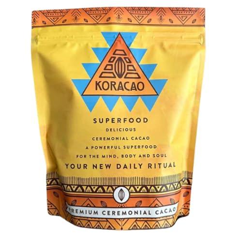 KORACAO Organic & Sustainably Harvested Cacao | Ideal Superfood for Everyday Bliss | Ceremonial Grade Cacao | Enhance Your Spiritual Journey with Ancient Superfood Delight - 450g - SHOP NO2CO2