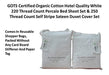 100% Organic Cotton GOTS Certified Crisp and Cooling Percale Bed Sheet Set & Soft Stripe Sateen Duvet Cover Set Combo Pack, 7 Piece Set, Luxurious Hotel White, Queen Size - SHOP NO2CO2