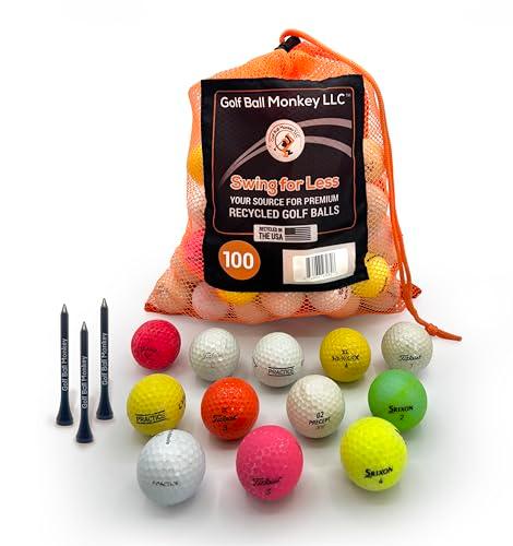 Golf Ball Monkey Cheap Assorted Recycled Hit Away Golf Balls Bulk - Hit Away Golf Balls - Assorted Color Golf Balls - Includes - Golf Balls, 15 Golf Ball tees and Mesh Carrying Bag - SHOP NO2CO2