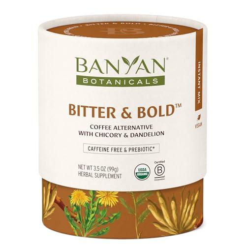 Banyan Botanicals Bitter & Bold – Organic Caffeine-Free Herbal Coffee Alternative – Milk Thistle, Chicory, and Dandelion Coffee Alternative for Balanced Energy – 3.5 oz – Fair for Life, Non-GMO, Vegan - SHOP NO2CO2