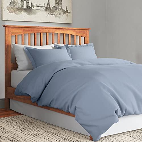 A1 HOME COLLECTIONS A1HC 100% Organic Cotton Duvet Set, 300 Thread Count 3-Piece GOTS Certified, Fair Trade Certified, Oeko-TEX Certified, Soft & Silky Sateen Weave (King, Light Blue) - SHOP NO2CO2