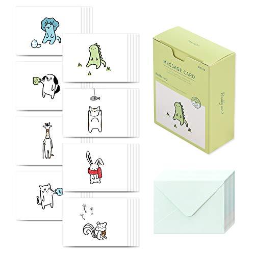 Monolike Message Buddy ver.2 Card - Mix 40 Mini Single cards, 20 envelopes Package - SHOP NO2CO2