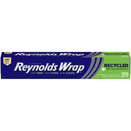 Reynolds Wrap Recycled Aluminum Foil, Recycled Foil Roll, Made From 100% Recycled Materials, With Secure Easy Open and Close Tab, 200 Sq. Ft. - SHOP NO2CO2