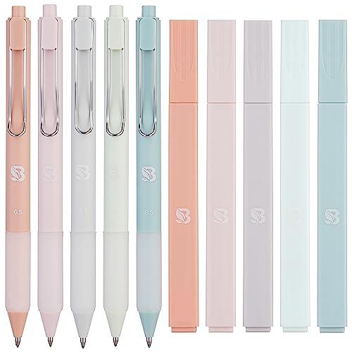 Aesthetic Highlighters and Gel Pens With Soft Ink And Tip, No Bleed Dry Fast Easy to Hold, for Bible Journaling Planner Notes School Office Supplies 10 pack (Pastel) - SHOP NO2CO2