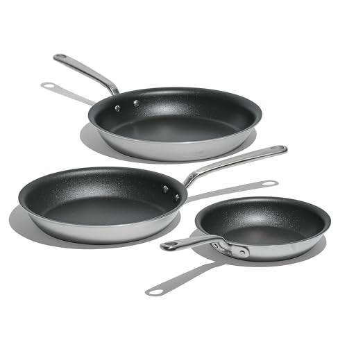 Made In Cookware - Non Stick 3 Piece Frying Pan Set (Includes 8",10",12") - 5 Ply Stainless Clad - Professional Cookware - Made in Italy - Induction Compatible - (Graphite) - SHOP NO2CO2