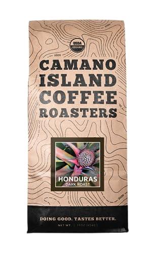 Camano Island Coffee Roasters Roasters Honduras Dark Roast, Whole Bean 1lb, Fresh Small Batch Roasted, USDA Organic, Fairly Traded, Shade Grown Top 1% Arabica - Molasses, Brown Sugar, Cinnamon Flavor - SHOP NO2CO2