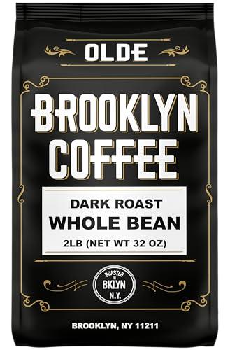 BROOKLYN COFFEE Whole Bean, Classic Dark Roast (2lb) Bold, Smooth Taste, Intense Aroma - Fresh Bulk Coffee Beans Roasted Weekly in NYC - SHOP NO2CO2