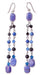 NOVICA Artisan Handmade Lapis Lazuli Earrings Fair Trade Dangle Sterling Silver Glass Bead Blue Waterfall Beaded Thailand Birthstone [3.5 in L x 0.6 in W] ' Blue Rain Shower' - SHOP NO2CO2