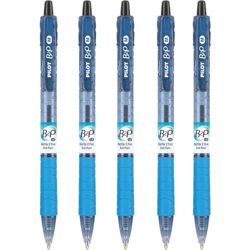 PILOT B2P - Bottle to Pen Refillable & Retractable Ball Point Pen Made From Recycled Bottles, Medium Point, Black Ink, 5-Pack (32812) - SHOP NO2CO2