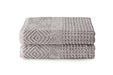 Texere 100% Organic Cotton Diamond Jacquard 700 GSM Luxury Bath Towel Sets - Ultra Soft and Absorbent Hotel and Spa Quality (Diamond, Cathedral Gray, 2 Bath Towels) - SHOP NO2CO2