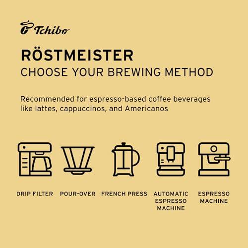 Tchibo Whole Bean Coffee - Röst Frisch Röstmeister - Dark-roasted Arabica Beans with Exquisite Aromas of Bittersweet Chocolate - Intensity 5/6, Acidity 1/6, Roast Level 6/6-12 oz - Pack of 1 - SHOP NO2CO2