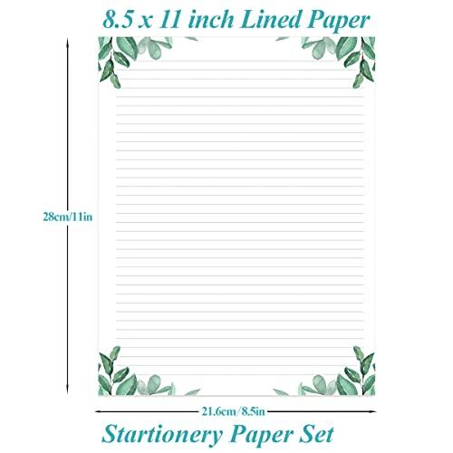 Stationery Lined Paper, Letter Size Unpunched Ruled Filler Paper, 100Sheets / 200Pages Loose-Leaf Line Paper, 100gsm White Paper, 8.5'' x 11'', Leaf - SHOP NO2CO2