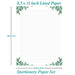 Stationery Lined Paper, Letter Size Unpunched Ruled Filler Paper, 100Sheets / 200Pages Loose-Leaf Line Paper, 100gsm White Paper, 8.5'' x 11'', Leaf - SHOP NO2CO2