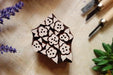 Indian wooden block stamp spring pattern flower shape ceramics soap from India custom size, sustainable eco friendly floral NOT FOR TEXTILES - SHOP NO2CO2