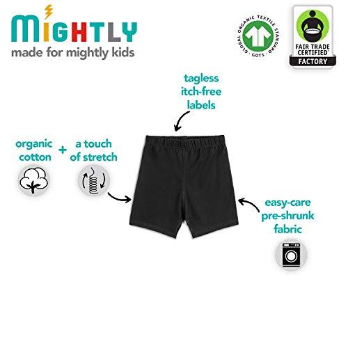 Mightly Girls' Cartwheel Shorts | 95% Soft Organic Cotton with a Touch of Stretch, Basic Undershorts for Kids, Pack of 3 - SHOP NO2CO2