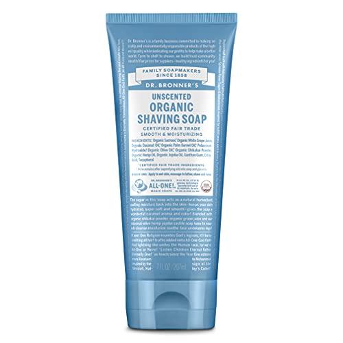 Dr. Bronner's - Organic Shaving Soap (Unscented, 7 Ounce) - Certified Organic, Sugar and Shikakai Powder, Soothes and Moisturizes for Close Comfortable Shave, Use on Face, Underarms and Legs - SHOP NO2CO2