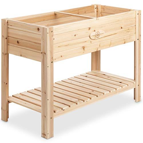 Boldly Growing Cedar Raised Planter Box with Legs – Elevated Wood Raised Garden Bed Kit – Grow Herbs and Vegetables Outdoors – Naturally Rot-Resistant - Unmatched Strength Lasts Years (4x2) - SHOP NO2CO2