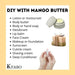 100% Pure Mango Butter, Raw, Organic, & Unrefined, Chemical-Free, Natural Skin Moisturizer, Great for DIY Body Butters, Lip Balm, Sun tanning Soaps, & Lotions (5 lb) - SHOP NO2CO2