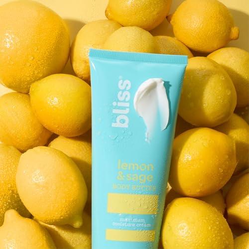 Bliss Body Butter - Lemon and Sage Body Butter - Maximum Moisture Cream - 6.7 Fl Oz - Body Lotion for Dry Skin - Long-Lasting Moisturizer for Women & Men - Vegan & Cruelty-Free - SHOP NO2CO2