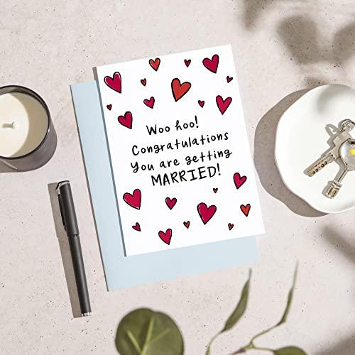 Huxters ‘Woohoo You’re Engaged’ Wedding engagement gifts A5 Congratulations card - Engagement gifts for couple - Recyclable Paper with Envelope - Fun Greetings Card, FSC Certified and Sustainable… - SHOP NO2CO2