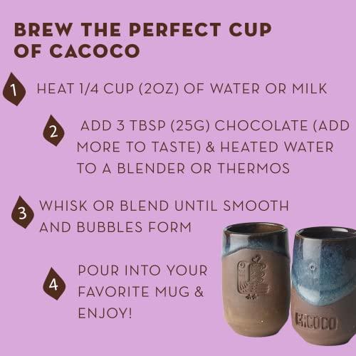 80% Extra Dark Drinking Chocolate - Certified Organic Hot Cacao/Fair Trade Cocoa - by CACOCO (7.05 ounces) … - SHOP NO2CO2